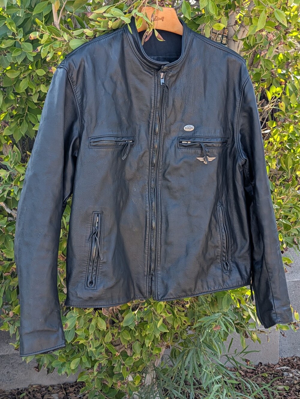 Vintage Harley Davidson Leather Jacket XL Made in USA Cafe Racer Moto Biker VGC